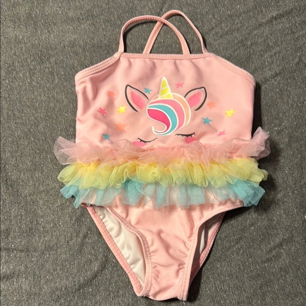 Wonder Nation Pink Unicorn Tutu Swimsuit